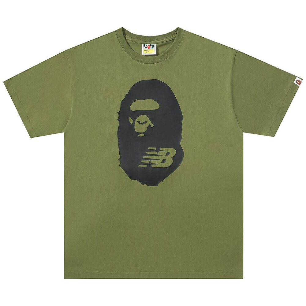 BAPE x New Balance Ape Head T-Shirt Olive | A Bathing Ape